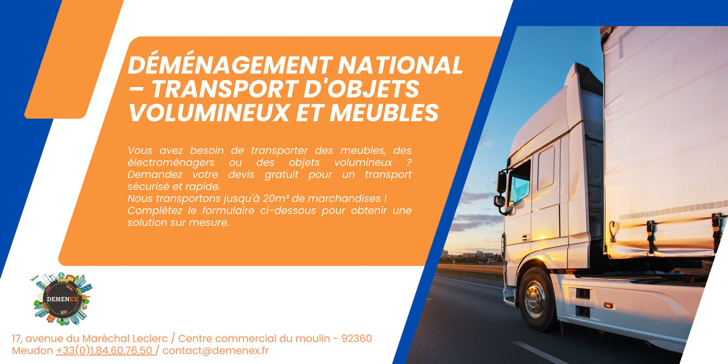 Vous avez besoin de transporter des meubles, des électroménagers ou des objets volumineux  Demandez votre devis gratuit pour un transport sécurisé et rapide. Nous transportons jusquà 20m3 de marc